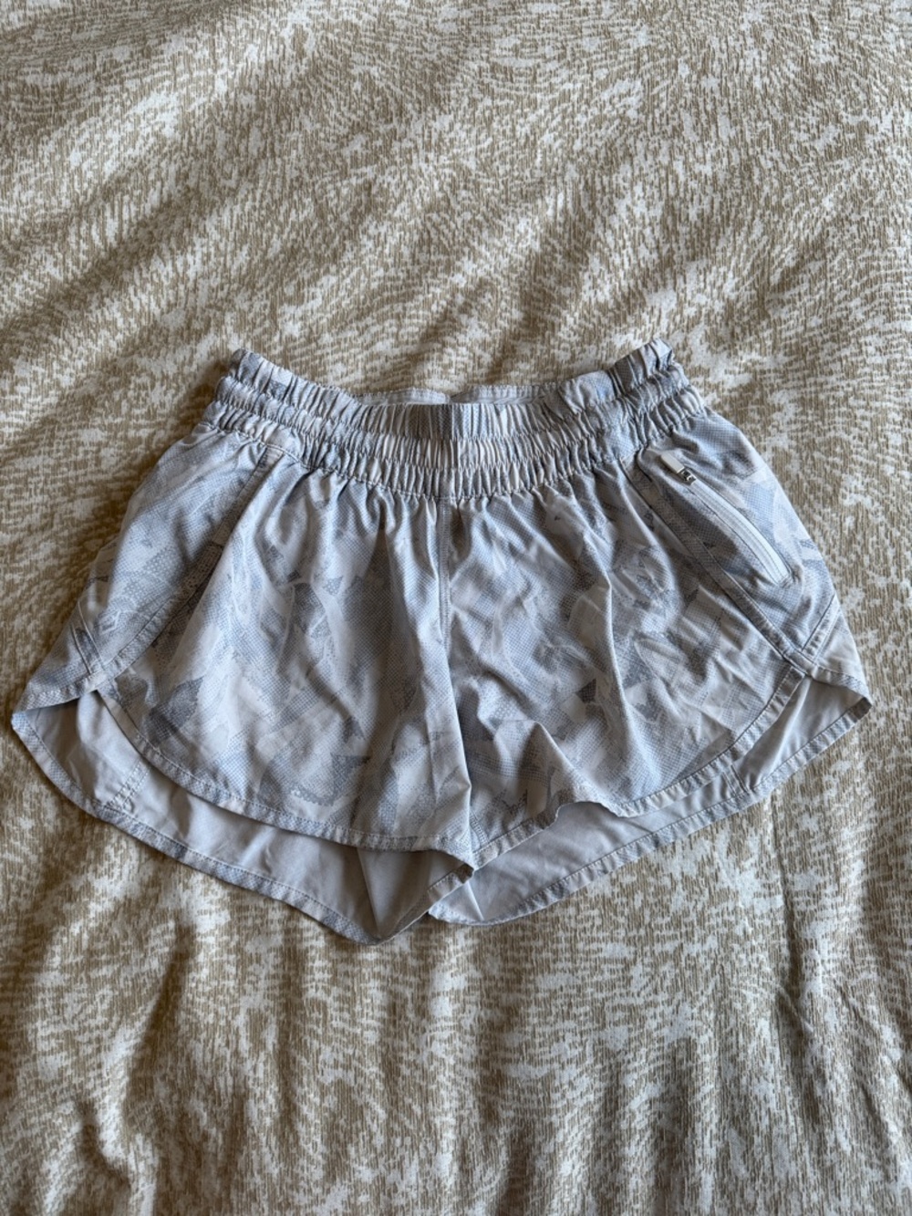 lululemon athletica Light Gray Patterned Athletic Shorts